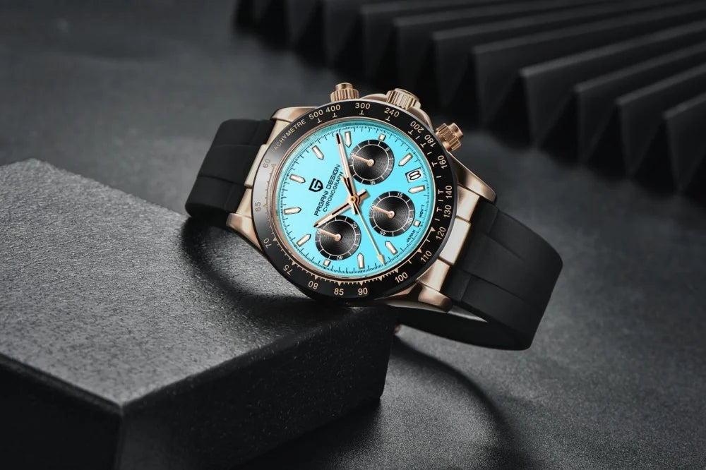 Nuevo original PAGANI DESIGN PD-1664 reloj de pulsera de lujo para hombre con movimiento de cuarzo japonés VK63, cristal de zafiro, cronógrafo impermeable dorado