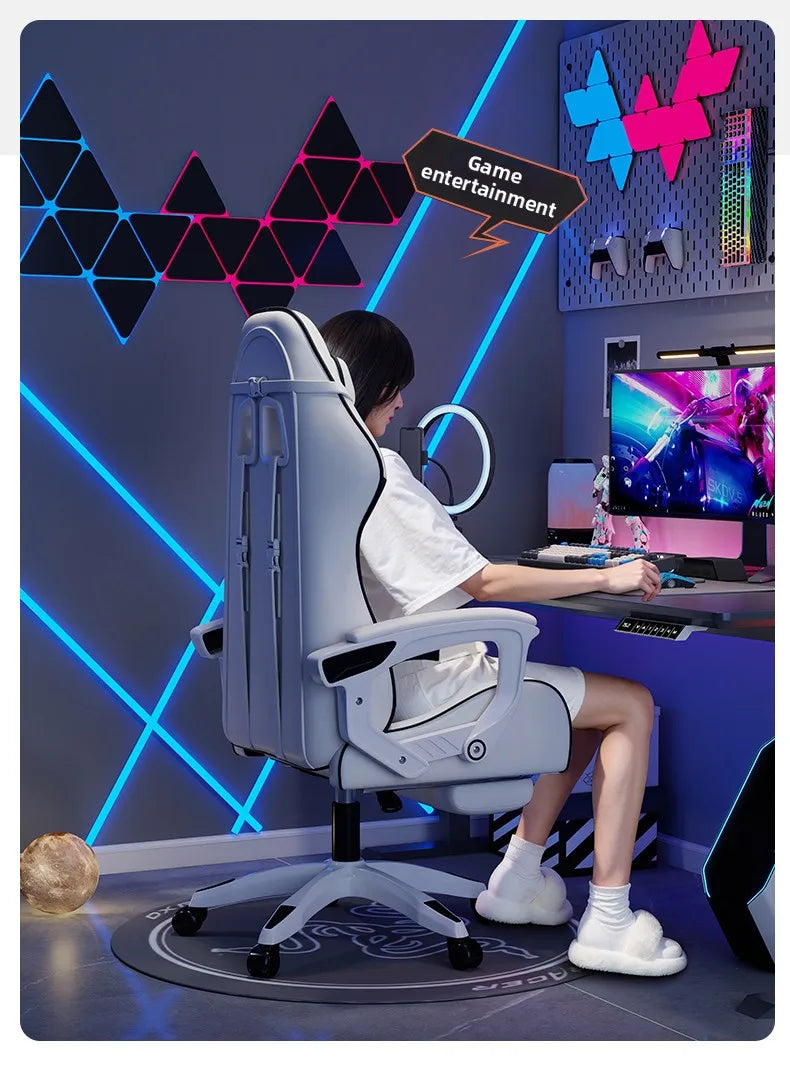 Pánské e-sportovní křeslo pohodlné pro dlouhé sezení, počítačové křeslo s polohováním pro odpočinek, opěradlo