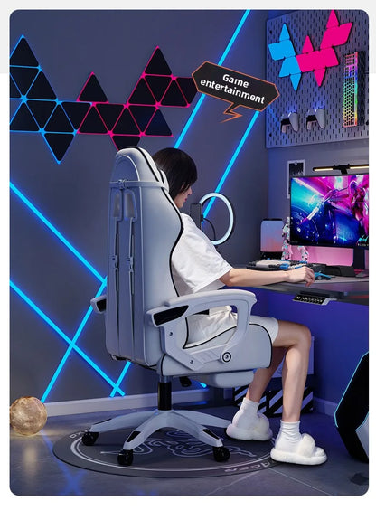 Pánské e-sportovní křeslo pohodlné pro dlouhé sezení, počítačové křeslo s polohováním pro odpočinek, opěradlo