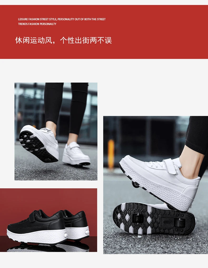 Fashion Flashing Roller Skates Shoes High Quality Roller Skates Boys and Girls Size 27-43 Wheel Sneakers