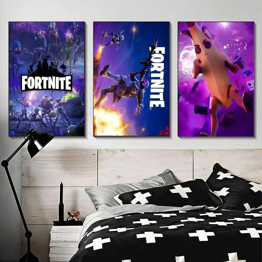 Αφίσα-αυτοκόλλητο cool F-FORTNITE υψηλής ευκρίνειας, ιδανική για αναβάθμιση των τοίχων στο σπίτι και στο δωμάτιο, διαθέσιμη σε ποικιλία στυλ.