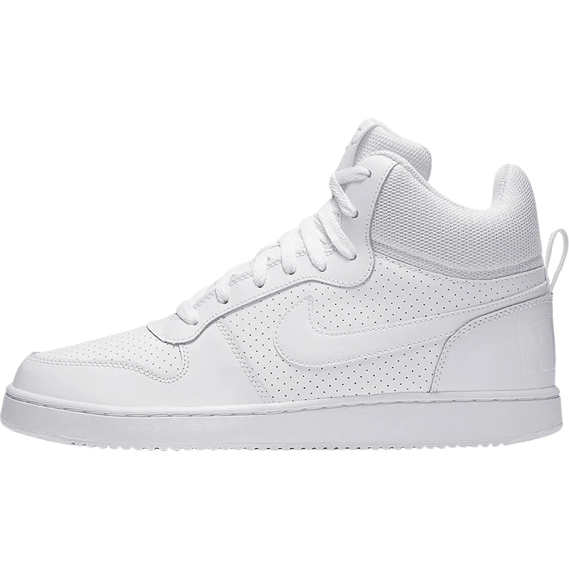 Nike genuine COURT BOROUGH MID Men's Pure White High-Top Casual Sneakers 838938-111