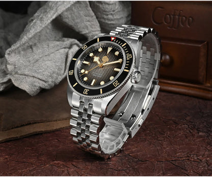 San Martin New 40mm BB Diver Watch Top Brand Classic Mens Watches NH35 Automatic Mechanical Sapphire Waterproof Reloj SN0128