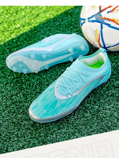 Nuove scarpe da calcio da uomo per esterno con tacchetti, traspiranti, antiscivolo, per adulti, scarpe sportive da calcio con tacchetti lunghi per allenamento, ragazzi e partite, confortevoli