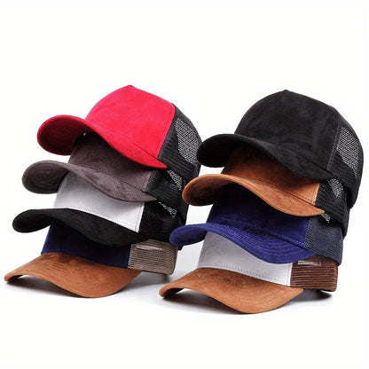 New men's and women's universal mesh suede work cap, men's baseball cap, breathable sports cap for spring and summer.