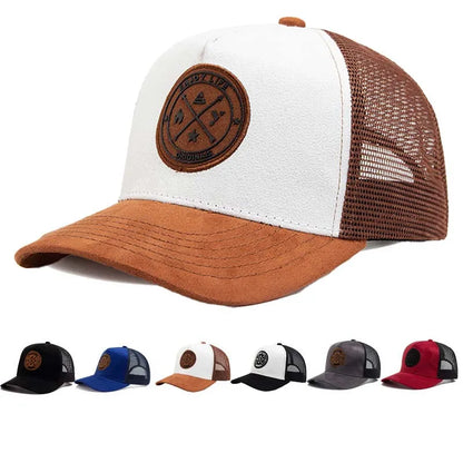 Populär mesh-baseballkeps, unisex, moderiktig, avslappnad, andningsbar, med bokstavsikon, hiphop-trucker-keps, utomhussport, pappakeps