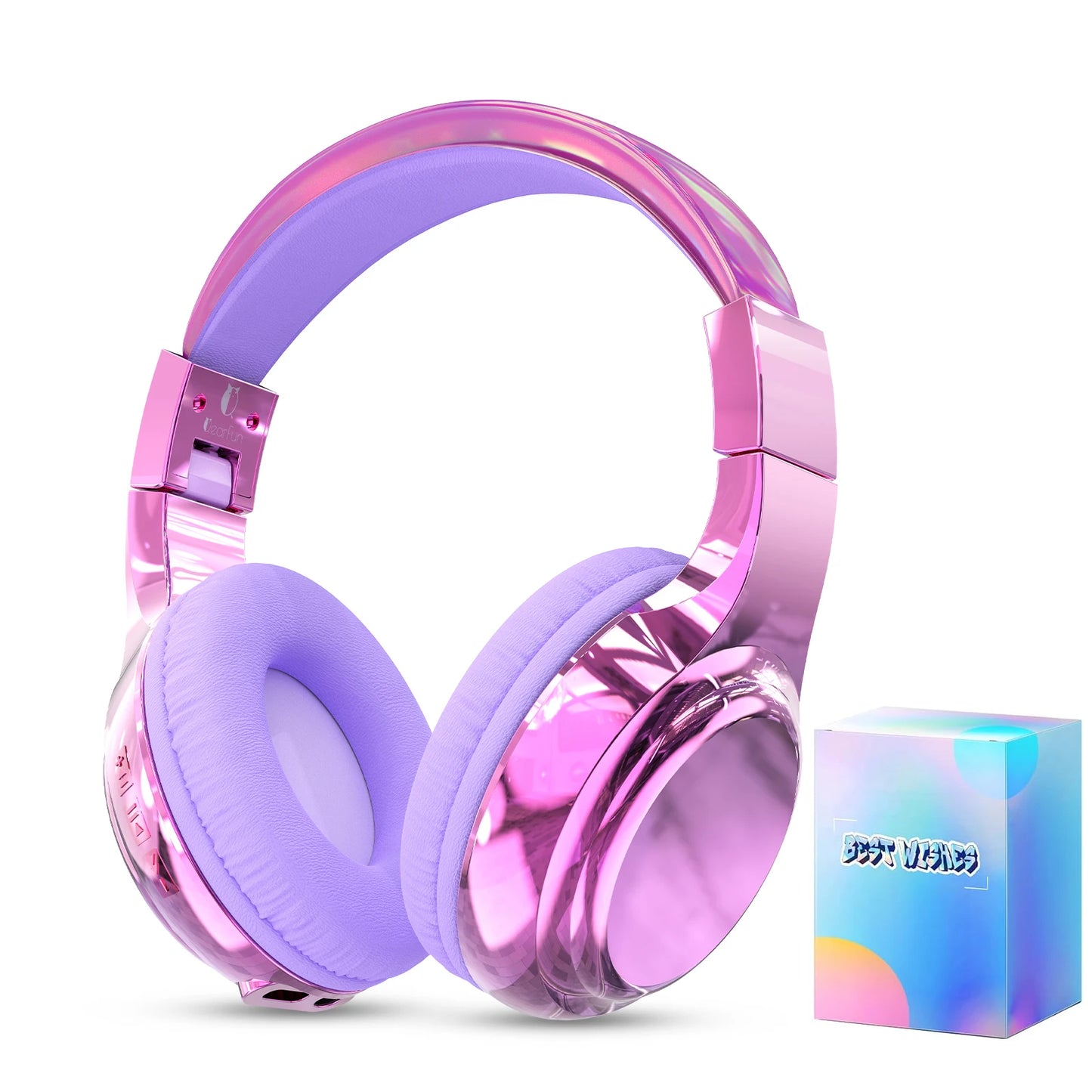Gradient Kids Bluetooth Headphones Over Ear Girls Wireless Headphones With Mic Foldable Lightweight Headset For School Travel