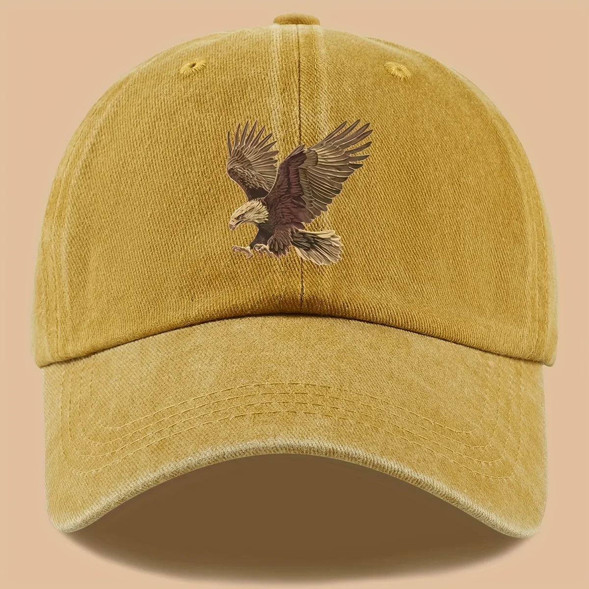 Eagle print baseball cap, adjustable for both men and women, suitable for hiking, fishing, and vacation exploration