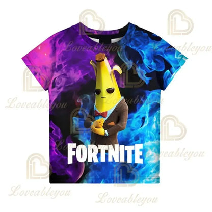 New Fortnite Summer T-Shirt Boys Cartoon Cute Tee Short Sleeve Shirt Men Women Children T-shirts Teenager Tee Streetwear Tops