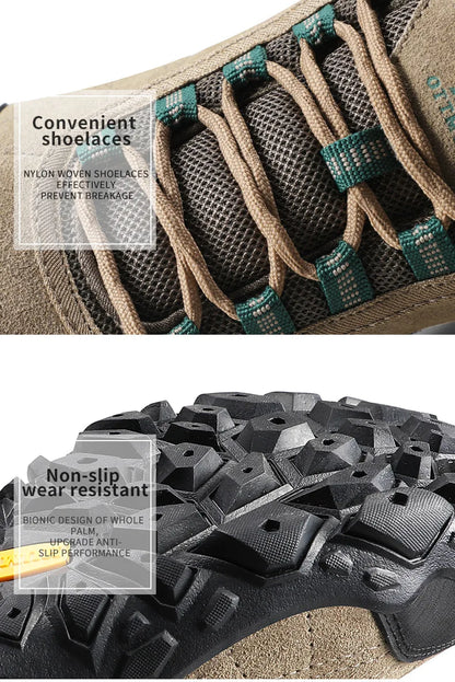 HUMTTO Outdoor Hiking Trekking Mountain Sports Shoes for Men, Camping, Hunting, Walking, Breathable Cushioned Non-Slip Sneakers