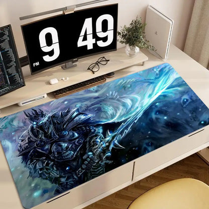 World of Warcraft Anime XXL gaming-musemåtte-skrivebordsunderlag med låst kant, tastatur- og musemåtte til kontor, gamer-computertilbehør HYBXXC