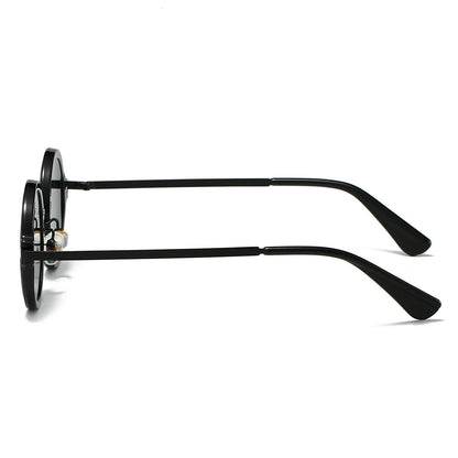 New Retro Small Round Frame Sunglasses for Men's Personalized Steampunk Outdoor Driving Sunglasses Street Photography