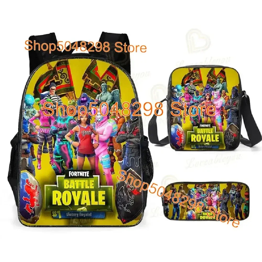 Голям несесер от платно Kawaii с Fortnite принт за момчета и момичета, ученически пособия и канцеларски принадлежности, подарък за рожден ден за тийнейджъри