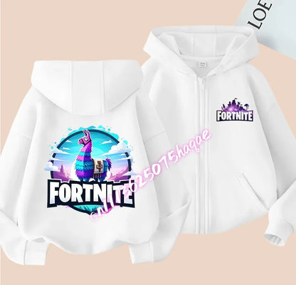 New Fortnite Child Zip-Up Hoodie Cartoon Anime Hoodies Casual Breathable Kids Boys Coat Jackets 2026 Spring Children Clothing