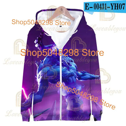 Fortnite Adults Kids Wear Kids Zipper Hoodies Game 3D Print Boys Girls Harajuku Sweatshirt Long Sleeve Tops Teen Clothes
