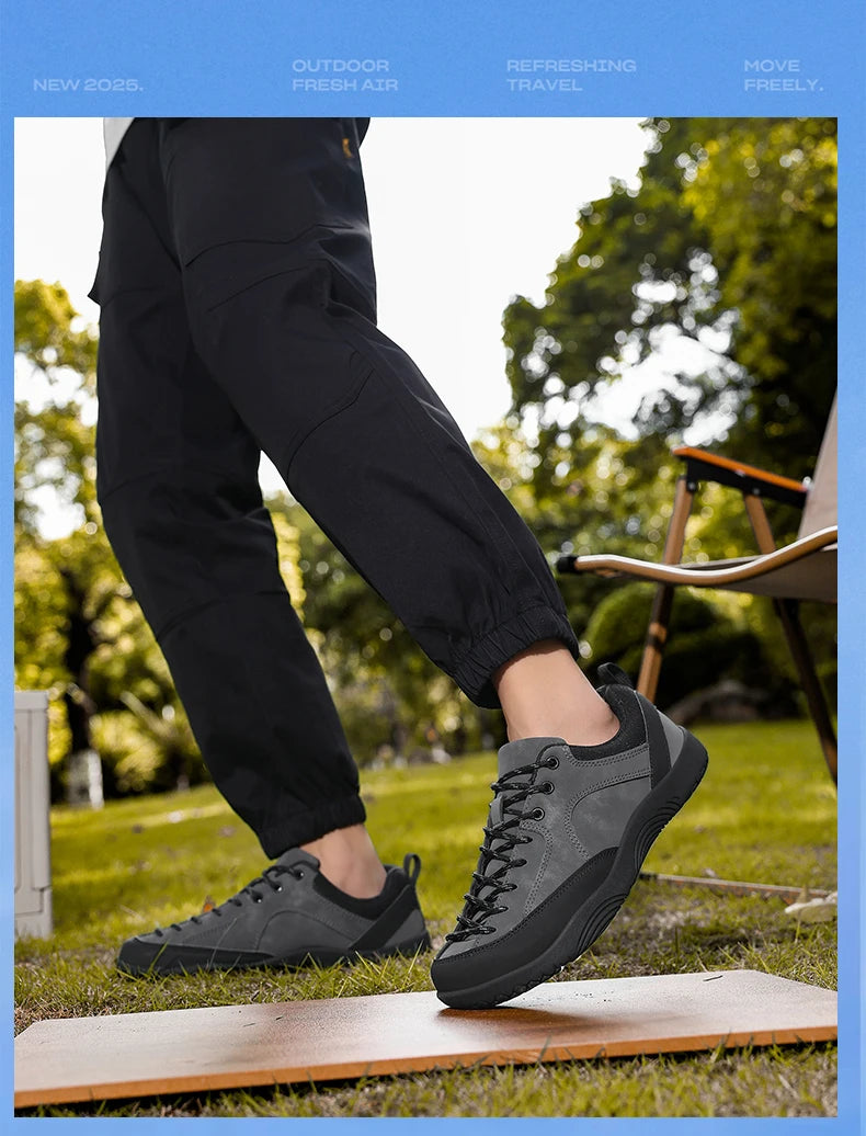 2026 nye brede herresko – minimalistiske barfodssneakers til vandring, zero drop-løbesko, udendørs sneakers med bred tåboks og skridsikker sål