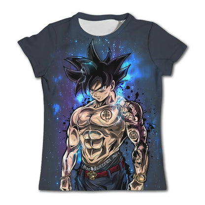 Dragon Ball Goku Cosplay T Shirts Super Saiyan Boys Kids Clothes Short Sleeve T-shirt White Black Orange Breathable Jersey