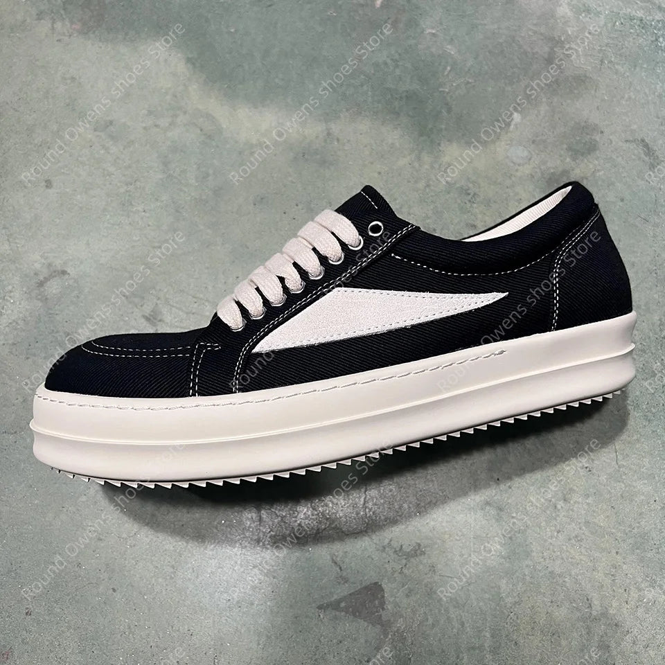 Casual Shoes Men Low Top Quality Denim Lace Up Thick Sole Luxury Designer Hip-hop Dunk Sport Trainers Women Summer Flat Sneakers