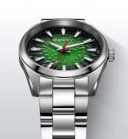 BERNY men’s watch – Quartz watch, sapphire crystal, luminescent hands, water-resistant to 10 ATM, made entirely of stainless steel – Elegant and casual style, ideal for everyday wear or professional occasions