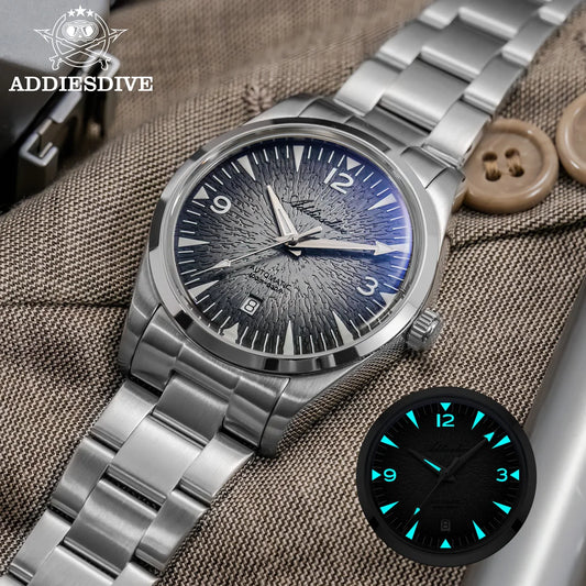 ADDIESDIVE AD2508 Man Diving Watch Luminous 100M Waterproof 316L Stainless Steel 8215 Movement Automatic Mechanical Watch