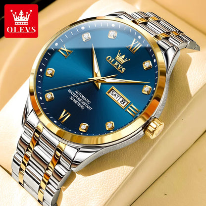OLEVS 9946 Men’s Automatic Watch – A luxury mechanical wristwatch featuring a calendar with date display, ideal for businessmen.