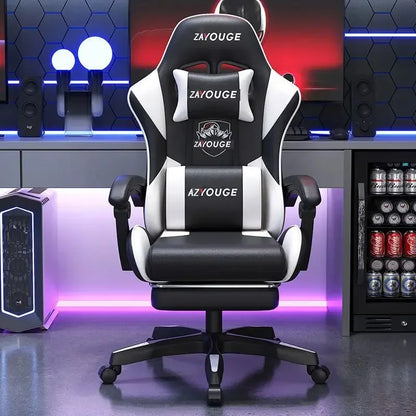 Chaise de jeu pivotante à dossier réglable, chaise de jeu confortable, chaise de jeu ergonomique pour le bureau à domicile, les longues heures de jeu et les streamers.