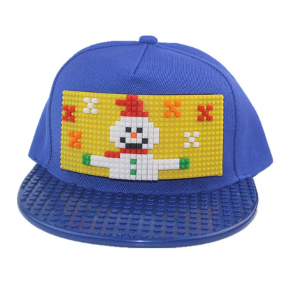 Karikatūrinės „Patchwork“ beisbolo kepurės, „DIY“ blokai, „Snapback“ kepurės, hiphopo kepurės vyrams ir moterims, nuimami „Pixels“ elementai, „Dad Hats“ kepurės, kepurės vaikams ir suaugusiems