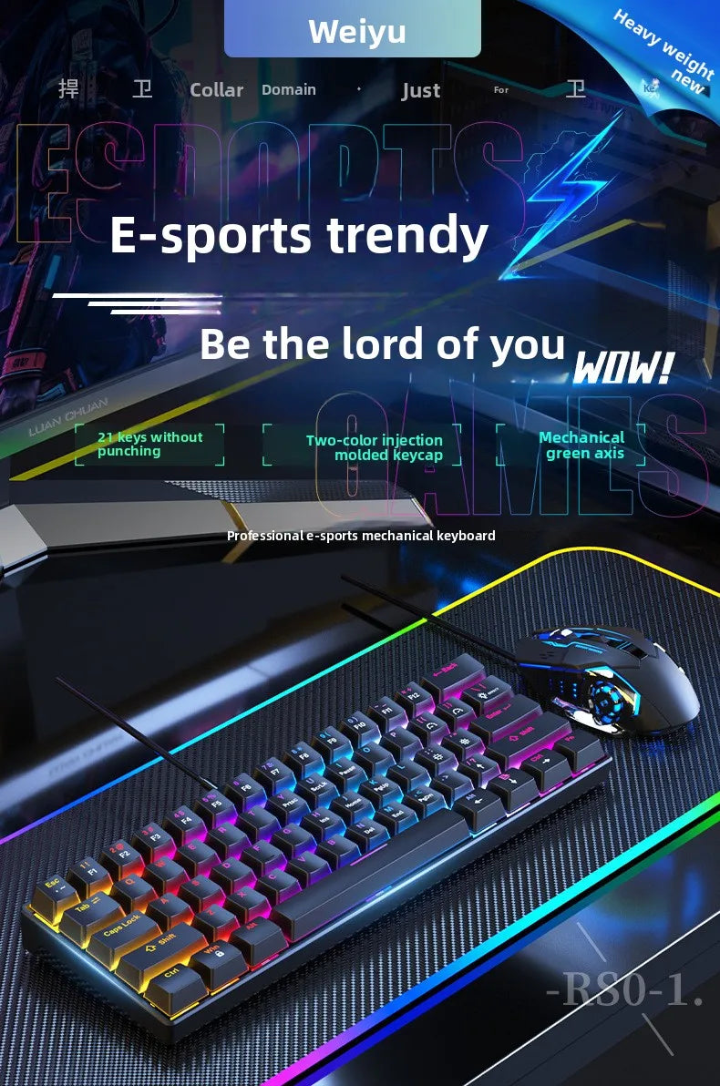 Wired Mechanical keyboard gaming 60 clavier blanc key board office all white tastiera meccanica teclado blanco gamer teclados