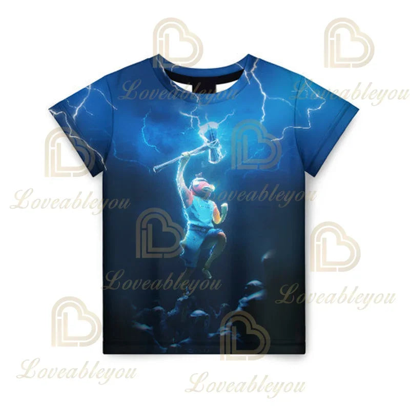 New Fortnite Summer T-Shirt Boys Cartoon Cute Tee Short Sleeve Shirt Men Women Children T-shirts Teenager Tee Streetwear Tops