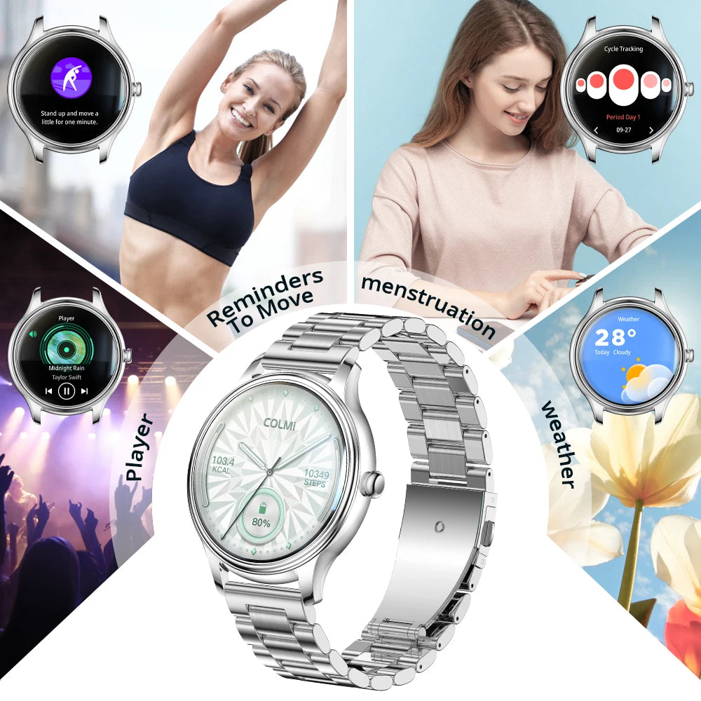 New COLMI L28 Air Ultra-thin Smartwatch 1.32 inch AMOLED Display, Women's Health Management, Exquisite Smart Watch For iOS Phone