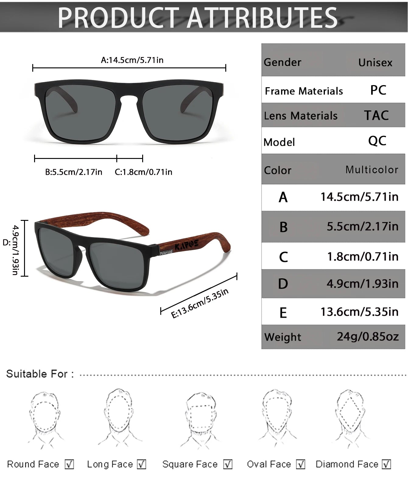 Karos Vintage Polarized Sunglasses Fashion Square Travel Driving Fishing Glasses Men Women Sports UV400 Eyewear Box YZ2024WB