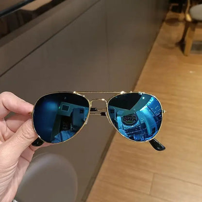 Classic Pilot Children Sunglasses UV400 Metal Vintage Driving Sun Glasses Outdoor Cute Girl Boy Fashion Summer UV Kids Eyewear