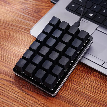 Mini-USB Custom Mechanische Tastatur mit 24 Tasten, Schwarz/Weiß, Gaming-Tastatur, Sayo-Gerät, programmierbares Shortcut-Keypad mit Makrotasten