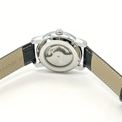 Men’s automatic mechanical watch – Elegant openwork design, trendy ‘business casual’ style, alloy case and leather strap, battery-free
