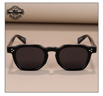 Classics Rivets Style Retro Sun Glasses for Women TR90 Frame Polygon Polarized Sunglasses UV400 Male Black Green 2025 Summer