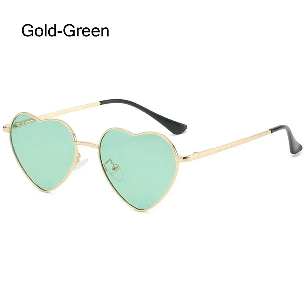 Heart-Shaped Sunglasses Heart Sun Glasses Shades Vintage 90s Glasses UV400 Protection Metal Frame Sunglasses Fancy Accessories