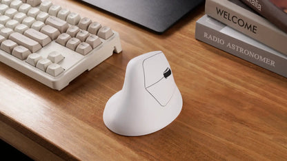 Ratón ergonómico inalámbrico Keychron M5 óptico con tasa de sondeo 8K, 2.4GHz y Bluetooth, Type-C, sensor 3950