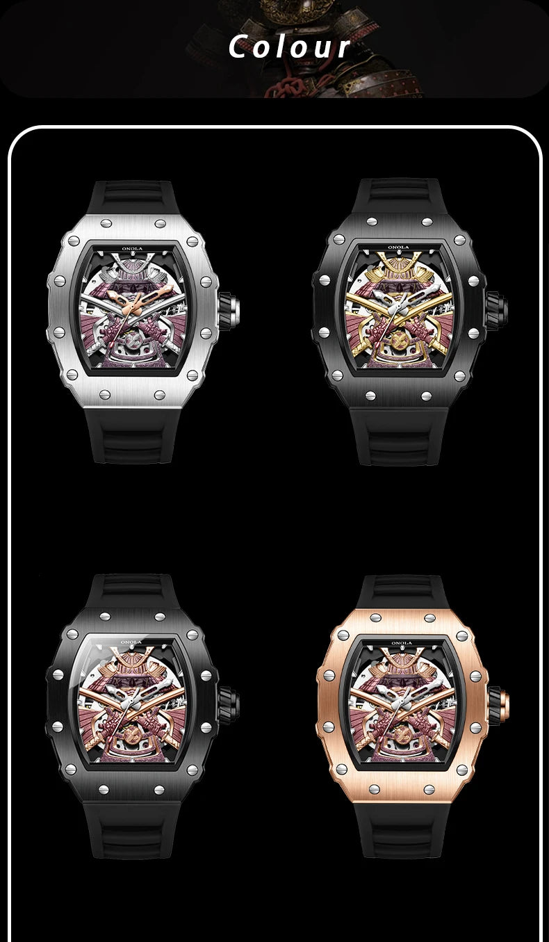 ONOLA Men Automatic Watch Luxury Brand Fashion Luminous Waterproof Mechanical Watches Men Military Sports Watches Gifts for Men