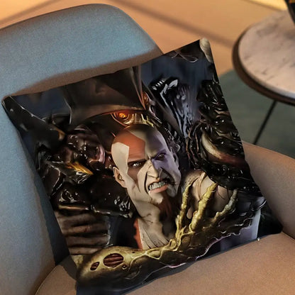 Furious Kratos game God of War  Pillow Case Pillow Case Living Room Sofa Cushion Cover Suitable For Home Bedroom Room Decoration