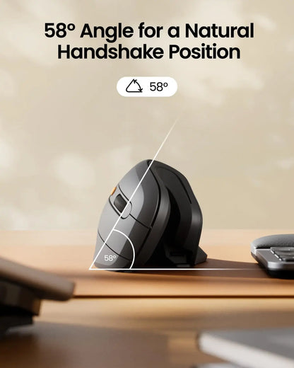 Ergonomic Mouse Wireless Vertical Mouse for Computer iPad Mac Windows 3 Adjustable DPI Multi-Device Connection