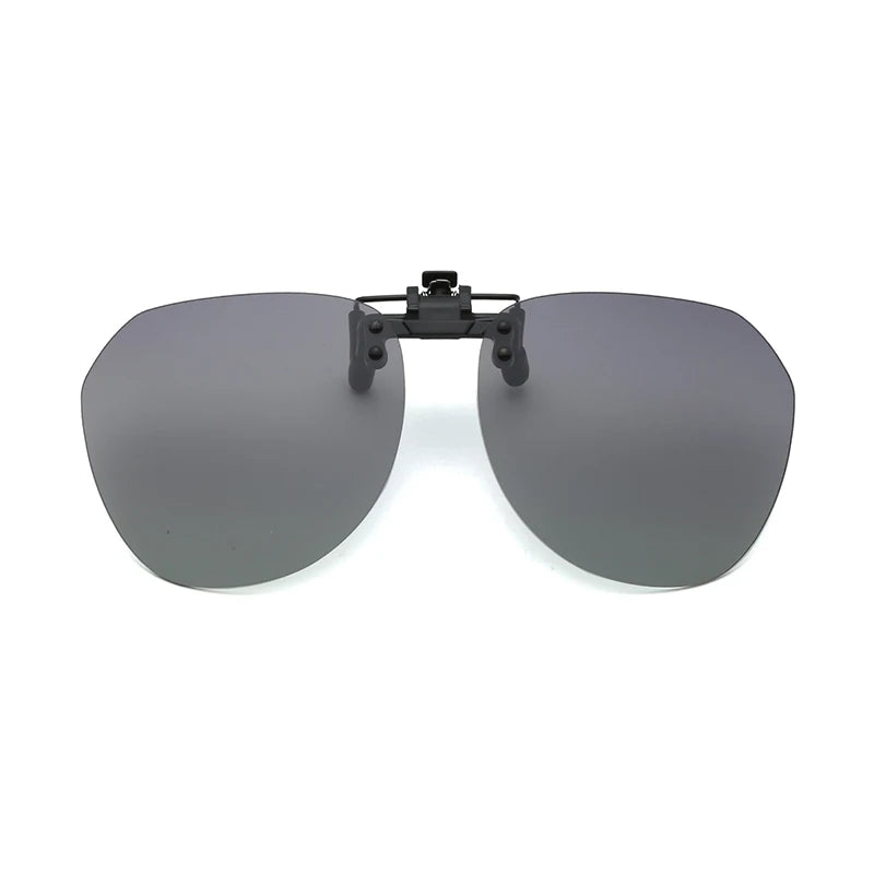 Men Fashion Clip On Polarized Sunglasses Lens Women Driver Flash Mirror Lens Sun Clips Glasses Cover Night Vision Eyewear UV400