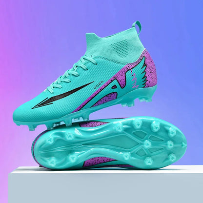 Nouvelles chaussures de football pour hommes, antidérapantes, de haute qualité, ultralégères, pour l'extérieur et l'intérieur, chaussures de sport à haute cheville, futsal antidérapantes