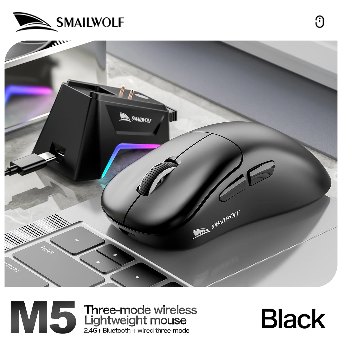 K-Snake X11 Bluetooth wireless mouse three-mode e-sports PAW3311 laptop desktop office game RGB magnetic charging