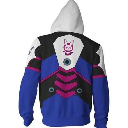 Anime Game Hoodie Sweatshirt 3D Printing Overwatches DVA DJ Cosplay Costume Women Men Couple Hooded Jacket Top Clothing