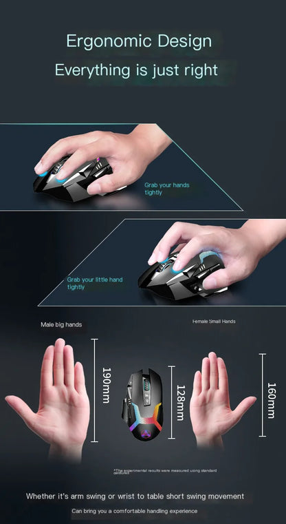 Wired Game Mouse 12000 DPI Adjustable Macro Programming RGB Backlight Ergonomics Design Fire Key E-sport Mause Gaming PC Mice