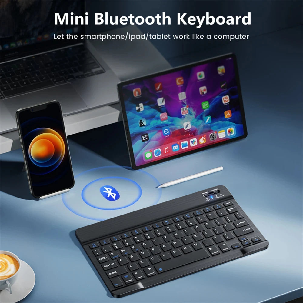 Mini tastiera Bluetooth RGB, tastiera wireless da 10 inch retroilluminata con touchpad, per iOS, Android, Windows e iPad