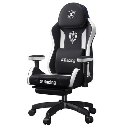 Ergonomic Gaming Chair with Latex Seat Cushion, Adjustable Backrest, Dual Headrest, 4D Pneumatic Lift, Office Computer Chair