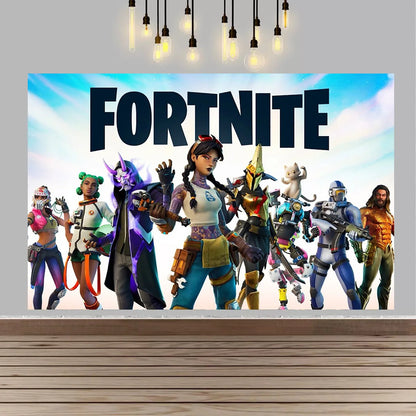 F-fortniteds Backdrop Poste  Boy Birthday Party Banner Kids  Birthday Cake Table Decor Party Supplies Photography Props Gift
