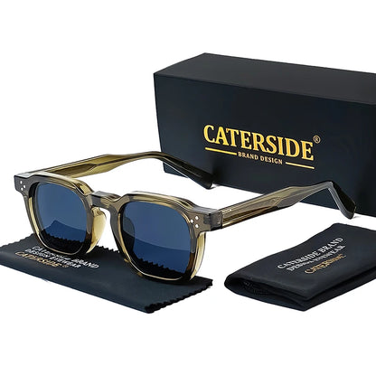 CATERSIDE New Retro Punk Men Sunglasses Square Personalized Design Glasses Women's Fashion Party Glasses Festival Gift 2 Pieces
