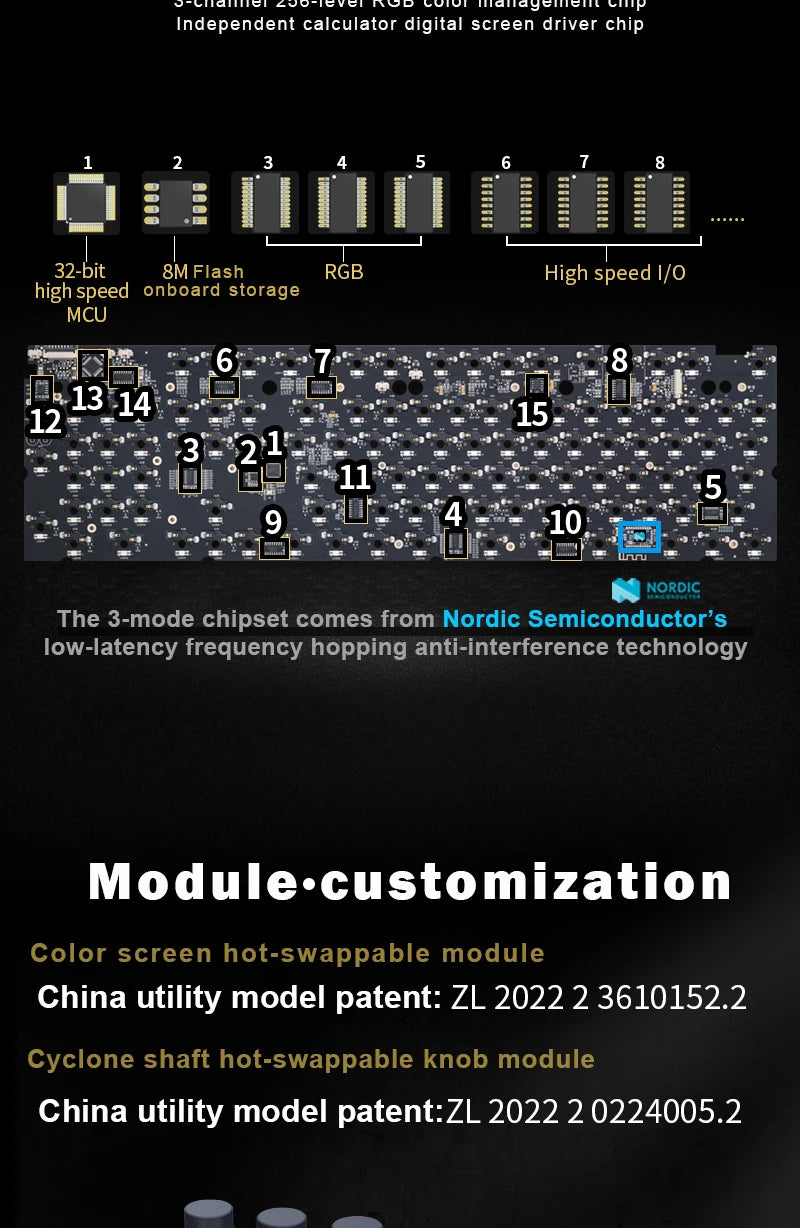 Teclado Mecânico Sem Fios SKYLOONG GK104 Pro 100% Personalizado com Switch Hot-Swap de Baixo Ruído para PC Gaming e Acessórios de Escritório